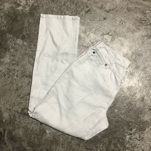 J. JILL High Waisted %100 Linen Boyfriend Style White Petite Pants